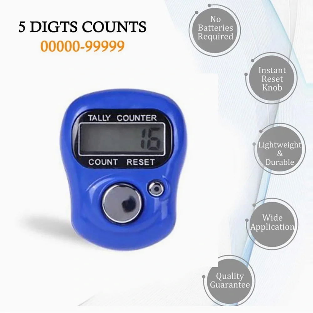 Electronic Finger Counter(3 Pack)5 Digit LCD Digital Display Tally Counter.